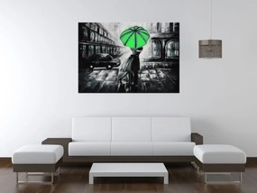 Gario Kézzel festett kép Zöld csók az esoben Méret: 120 x 80 cm