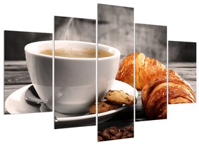 Kávé és a croissant kép (150x105 cm)