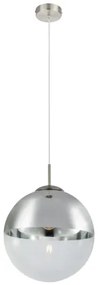 Globo 15853 Függeszték, nikkel matt, üveg átlátszó,króm, ø: 300, Foglalat típusa:1xE27 60W 230V