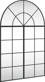 vidaXL fekete ívelt vas fali tükör 80x120 cm