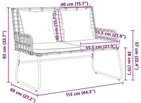 Kert étkező szett 3 pcs Barna és Fekete és Krém