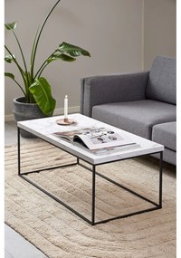 Fehér dohányzóasztal márvány dekoros asztallappal 55x110 cm Barossa – Actona