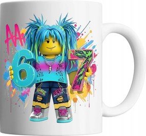 Bögre 330ml Six Seven 67 Steal A Brainrot Girl Roblox Ajándék Név