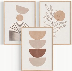 Ohbimba Poszter Szett 3 Poszter Boho Absztrakt 30x40cm Keret nélkül keret nélkül 30