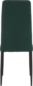 Szék, smaragd szövet/fekete fém, COLETA NOVA
