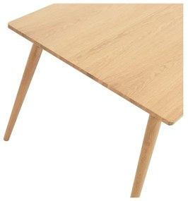 Natúr színű bővíthető étkezőasztal tölgyfa dekoros asztallappal 150x90 cm Barrali – Unique Furniture