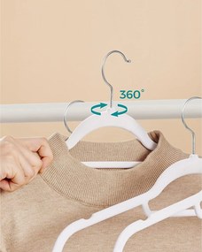 Bársony vállfa, csúszásmentes ruhaakasztó 50 db, fehér