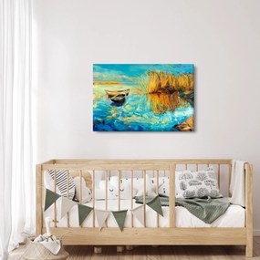 Kép - Tó csónakokkal (90x60 cm)