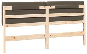 Kárpitozott fejtámla Barna és taupe 180 cm Tömör fenyőfa