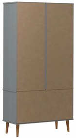 MOLDE szürke tömör fenyőfa vitrin szekrény 90 x 35 x 175 cm
