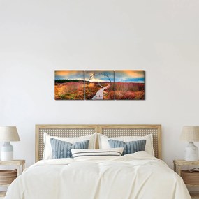Kép - Őszi út (órával) (90x30 cm)