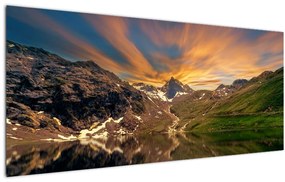 Kép - Visszaverődés a hegyi tóban (120x50 cm)
