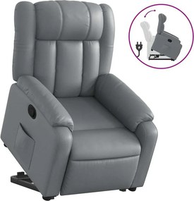 vidaXL szürke műbőr felállást segítő dönthető fotel