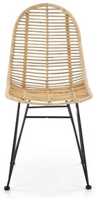 Linus étkezőszék, rattan / fekete