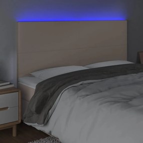 cappuccino műbőr LED-es fejtámla 160x5x118/128 cm