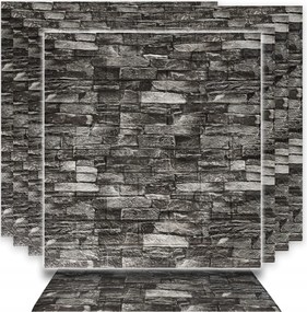 10x 3D Falpanelek Öntapadós Habszivacs Xpe Tégla Fekete Tapéta 77x70cm