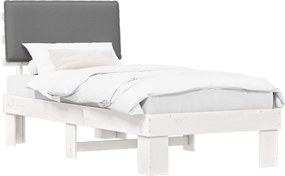 vidaXL Ágykeret Kárpitozott Fejtámlával Világosszürke 90 x 200 cm