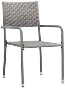 5 részes szürke polyrattan kerti étkezőgarnitúra