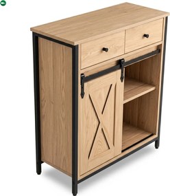 Komoda z Szufladami COLE 70 cm Dąb/Czarny