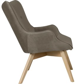 Világosbarna bársony fotel Niko – Ropez