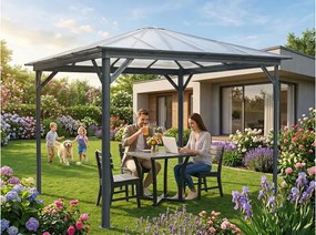kerti pavilon LANITPLAST 33 antracit + átlátszó PC LG2468