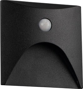 Kanlux 39142 - LED lépcsőlámpa szenzorral EXIN 2,5W/230V 4000K IP65 fekete szögletes