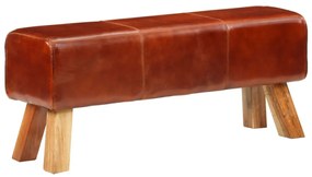 barna valódi bőr és tömör mangófa tornapad 110 cm