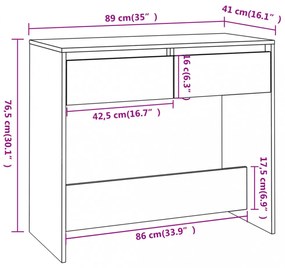 fekete acél tálalóasztal 89 x 41 x 76,5 cm