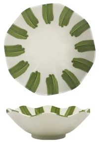 18 darabos porcelán étkészlet, fehér/zöld