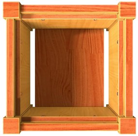 viaszbarna tömör fenyőfa kerti virágláda 31 x 31 x 31 cm