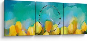 Sárga tulipán képe (órával) (90x30 cm)