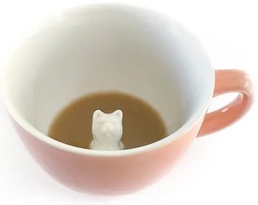 Nyújtózkodó CICA bögre - barackszínű, 325 ml - Creature Cups