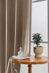 Bézs sötétítő függöny VELVET 140x270 cm Felfüggesztés: Hullámos sínszalag