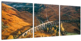 Híd képe a skót völgyben (órával) (90x30 cm)