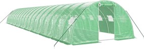 vidaXL zöld acélvázas melegház 72 m² 18 x 4 x 2 m