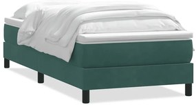 vidaXL sötétzöld bársony rugós ágy matraccal 80x220 cm