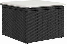 vidaXL Kerti Kanapé Szett párnával 8 pcs Fekete polirattan