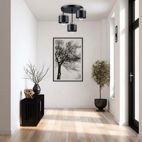 Csillár 3xE27/35W/230V átm. 30 cm fekete/arany