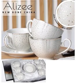 Alizee porceláncsésze+alj, 260ml, 6 személyes, dobozban