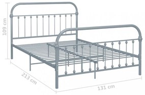 szürke fém ágykeret 120 x 200 cm