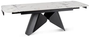 Bővíthető Kerámia Étkezőasztal Fehér Márvány/Fekete Színben. VERONA 160–240 cm