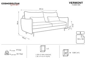 Vermont petróleumzöld kinyitható kanapé tárolóhellyel - Cosmopolitan Design