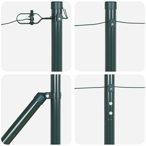 Kerítésoszlopok hegyes végű 52 db Ø32 mm 170 cm Galvanizált Acél