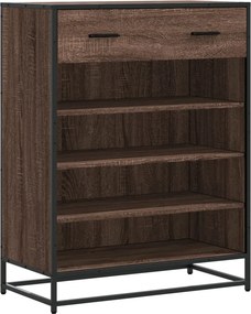vidaXL barna tölgy színű szerelt fa és fém cipőszekrény 75x38x97,5 cm