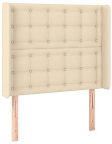 krémszínű szövet fejtámla szárnyakkal 103x16x118/128 cm
