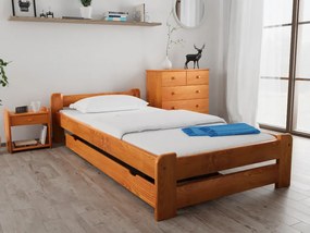 Emily ágy 80x200 cm, égerfa Ágyrács: Lamellás ágyrács, Matrac: Deluxe 10 cm matrac