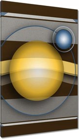 Vászonkép 80x120 Divatos kék és sárga gömbök Absztrakt