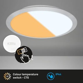 Brilo - CTS LED mennyezeti lámpatest, 21W/230V, 3000/4000K, Ø 37 cm, matt króm