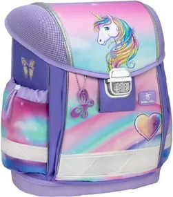 Iskolatáska, fémcsat, BELMIL Classy Heart of the Rainbow, unikornis (BL40313AG72L)