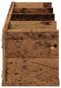 antik fa színű szerelt fa CD-tartó fali polc 100 x 18 x 18 cm